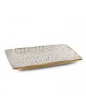 Patera dekoracyjna 35x20x4cm Verda/02 biała/złota Eurofirany