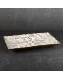 Patera dekoracyjna 35x20x4cm Verda/02 biała/złota Eurofirany