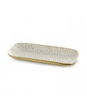 Patera dekoracyjna 30x16x3cm Verda/03 biała/złota Eurofirany