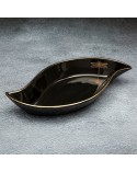 Patera dekoracyjna 36x18x5cm Lori/02 czarna/złota Eurofirany