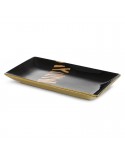 Patera dekoracyjna 35x20x7cm Selena/01 czarna/złota Eurofirany