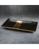 Patera dekoracyjna 35x20x7cm Selena/01 czarna/złota Eurofirany