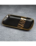 Patera dekoracyjna 30x16x3cm Selena/02 czarna/złota Eurofirany