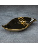 Patera dekoracyjna 31x17x5cm Selena/03 czarna/złota Eurofirany