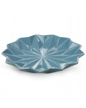 Patera dekoracyjna 33x33x4cm Alani 2/01 niebieska/złota Eurofirany 