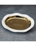 Patera dekoracyjna 31x22x4cm Maja 2/01 biała/złota Eurofirany