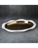 Patera dekoracyjna 35x26x4cm Maja 2/02 biała/złota Eurofirany