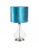 Lampa stołowa 32x32x61cm Kim/02 turkusowa Eurofirany 