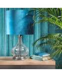 Lampa stołowa 32x32x61cm Kim/02 turkusowa Eurofirany 