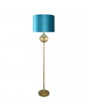Lampa podłogowa 43x157cm Lotos 9/L/01 turkusowa/złota Eurofirany 