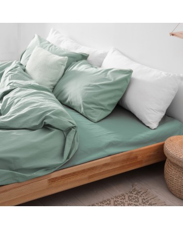 Prześcieradło flanela bawełniana 90x200x20 z gumką turkusowe Darymex