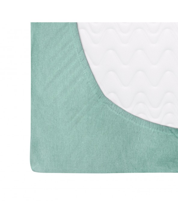 Prześcieradło flanela bawełniana 90x200x20 z gumką turkusowe Darymex
