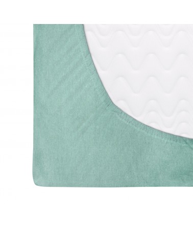 Prześcieradło flanela bawełniana 90x200x20 z gumką turkusowe Darymex