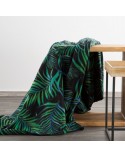 Koc polarowy 150x200 Palms 01 czarny/zielony Eurofirany 