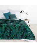 Koc polarowy 150x200 Palms 01 czarny/zielony Eurofirany 