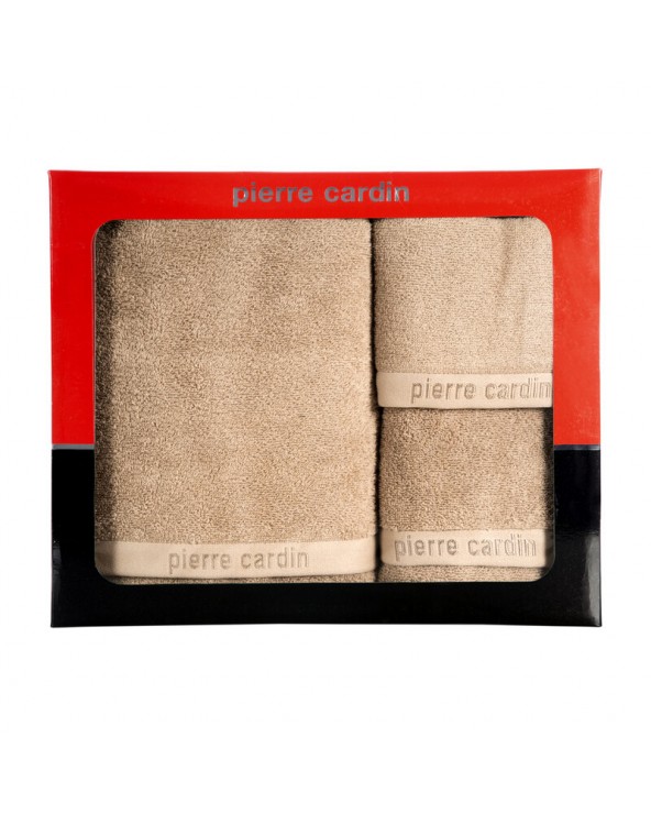 Ręcznik bawełna 30x50 + 50x90 + 70x140 kpl 3 szt Pierre Cardin Evi beżowy Eurofirany Ręcznik bawełna 30x50 + 50x90 + 70x140 kpl 3 szt Pierre Cardin Evi beżowy Eurofirany