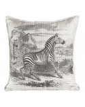 Poszewka lniana 45x45 Akua biała/czarna Eurofirany