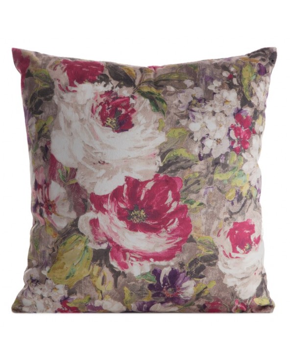Poszewka velvet 40x40 Amelie beżowa/amarantowa Eurofirany 