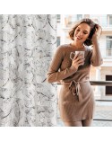 Zasłona velvet 135x250 Odeta biała/szampańska Eurofirany 