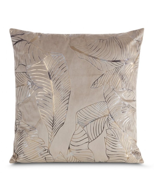 Poszewka velvet 45x45 Odeta beżowa/szara Eurofirany 