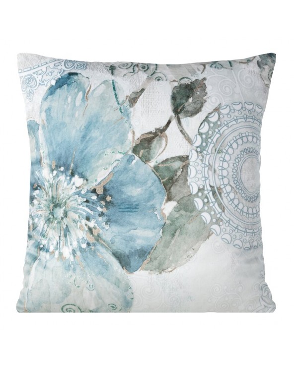 Poszewka velvet 40x40 Vivian turkusowa/beżowa Eurofirany