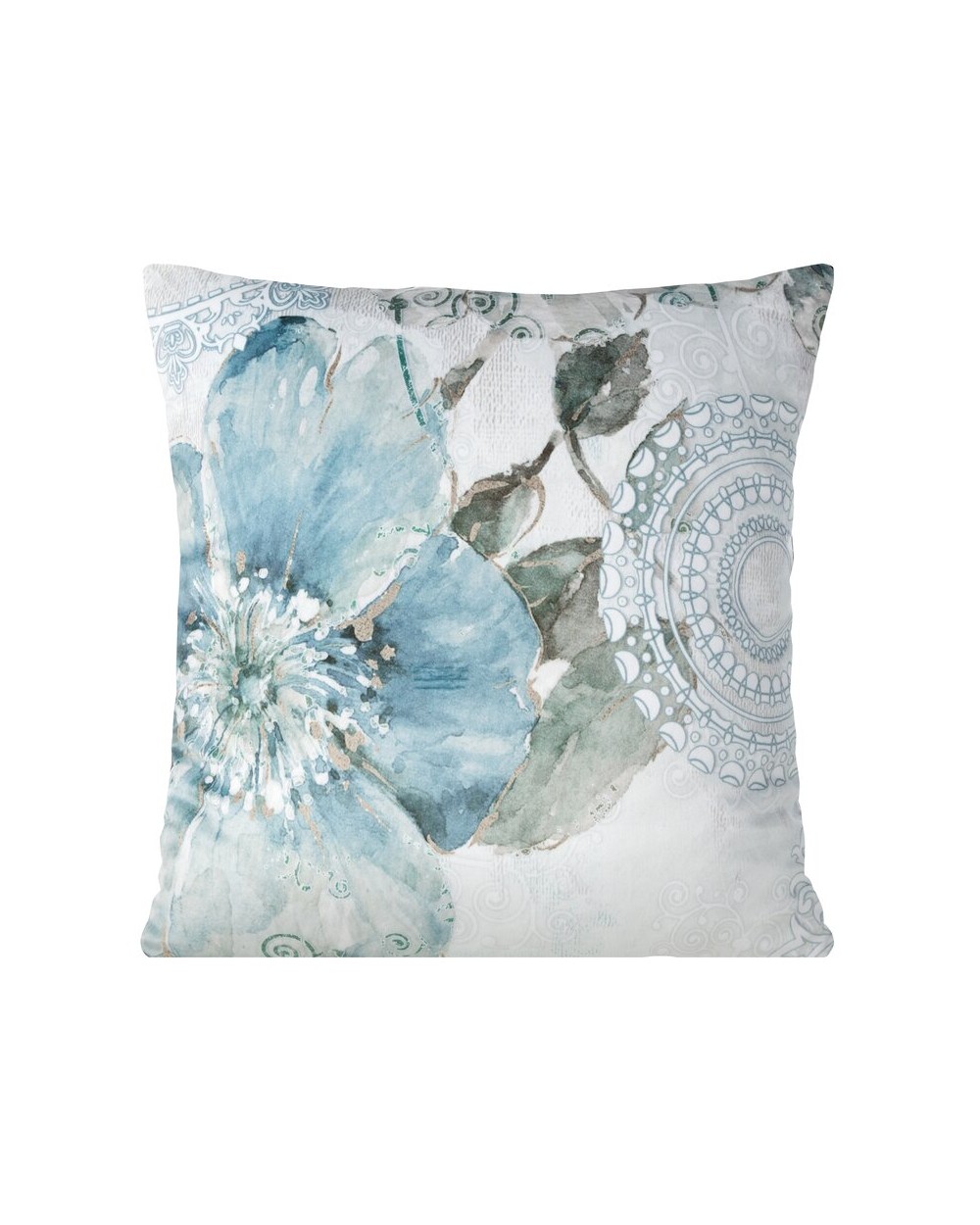 Poszewka velvet 40x40 Vivian turkusowa/beżowa Eurofirany