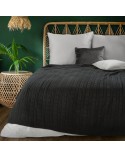 Koc akrylowy pleciony 130x170 czarny Eurofirany 