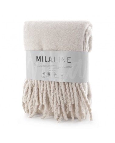 Koc z frędzlami 130x170 Moher beżowy Eurofirany 