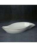 Patera dekoracyjna 36x18x5cm Lori 2/02 biała/srebrna Eurofirany 