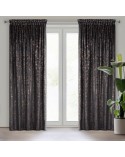 Zasłona velvet 135x270 Tulia czarna/szara Eurofirany 