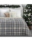 Koc bawełna 200x220 Santa kremowy/szary  Eurofirany 