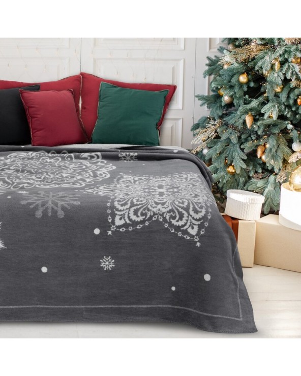 Koc bawełna 150x200 Santa 2 stalowy/srebrny Eurofirany Koc bawełna 150x200 Santa 2 stalowy/srebrny Eurofirany