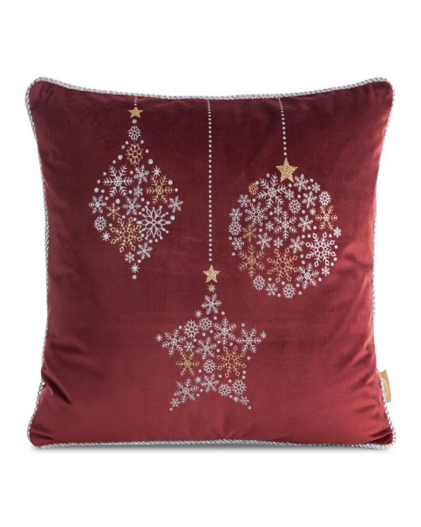 Poszewka velvet 45x45 CHP 53 ciemnobordowa/srebrna Eurofirany Poszewka velvet 45x45 CHP 53 ciemnobordowa/srebrna Eurofirany