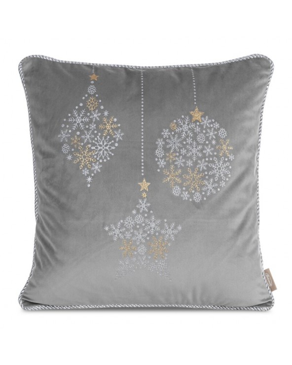 Poszewka velvet 45x45 CHP 55 stalowa/srebrna Eurofirany 