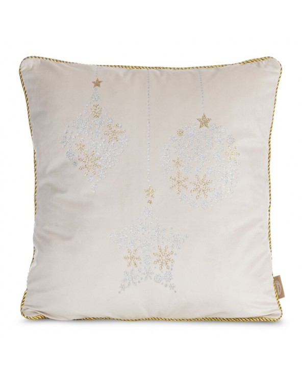 Poszewka velvet 45x45 CHP 56 beżowa/złota Eurofirany 