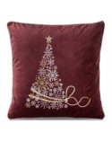 Poszewka velvet 45x45 CHP 65 bordowa/srebrna Eurofirany 