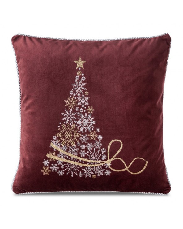 Poszewka velvet 45x45 CHP 65 bordowa/srebrna Eurofirany 