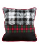 Poszewka velvet 45x45 Santa czarna/czerwona Eurofirany 