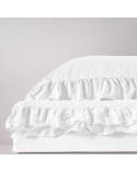 Pościel z falbanami 160x200 + 2x70x80 Stonewashed  Optic White Darymex