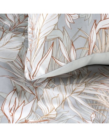 Pościel satyna bawełniana 180x200 + 2x70x80 Nika 26 jasnoszara Eurofirany 