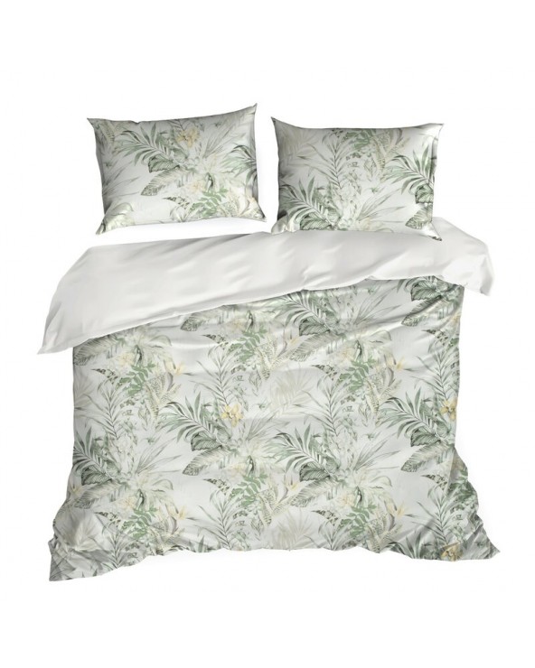 Pościel satyna bawełniana 140x200 + 1x70x80 Nika 40 jasnozielona Eurofirany 