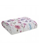 Narzuta mikrofibra 170x210 Flower biała/różowa Eurofirany