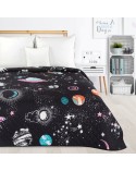 Narzuta mikrofibra 170x210 Kid 10 czarna/niebieska Eurofirany
