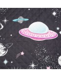 Narzuta mikrofibra 170x210 Kid 10 czarna/niebieska Eurofirany