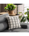 Poszewka płócienna 45x45 Boho 25 kremowa/srebrna Eurofirany 
