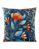 Poszewka velvet 45x45 Velvet 93 niebieska/czerwona Eurofirany 