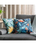 Poszewka velvet 45x45 Velvet 93 niebieska/czerwona Eurofirany 