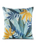 Poszewka velvet 45x45 Velvet 94 niebieska/żółta Eurofirany 