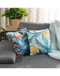 Poszewka velvet 45x45 Velvet 94 niebieska/żółta Eurofirany 