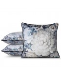 Poszewka velvet 45x45 Lucia kremowa/ciemnoróżowa Eurofirany 